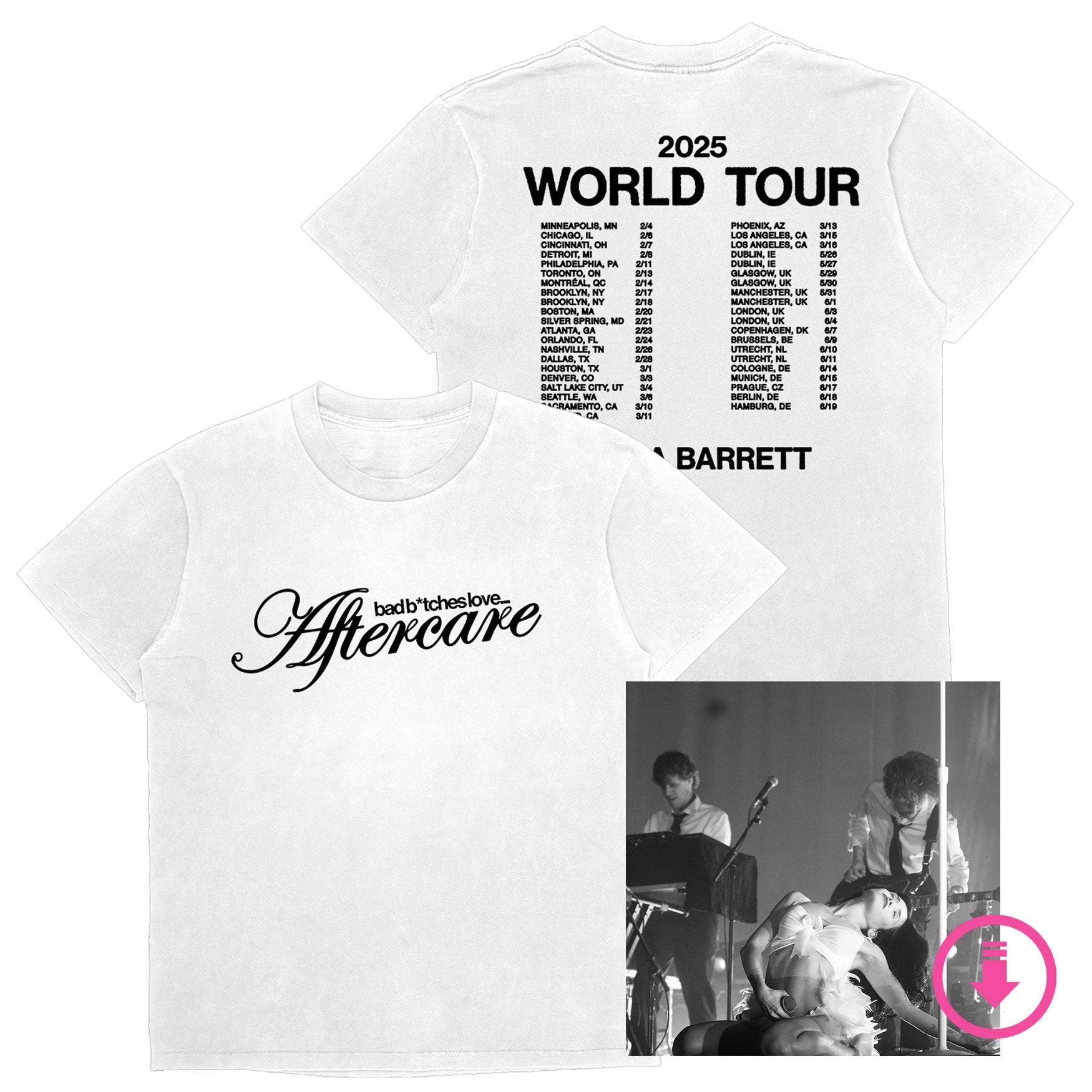 Aftercare 2025 Dateback Tee + Digital Album Bundle – Nessa Barrett
