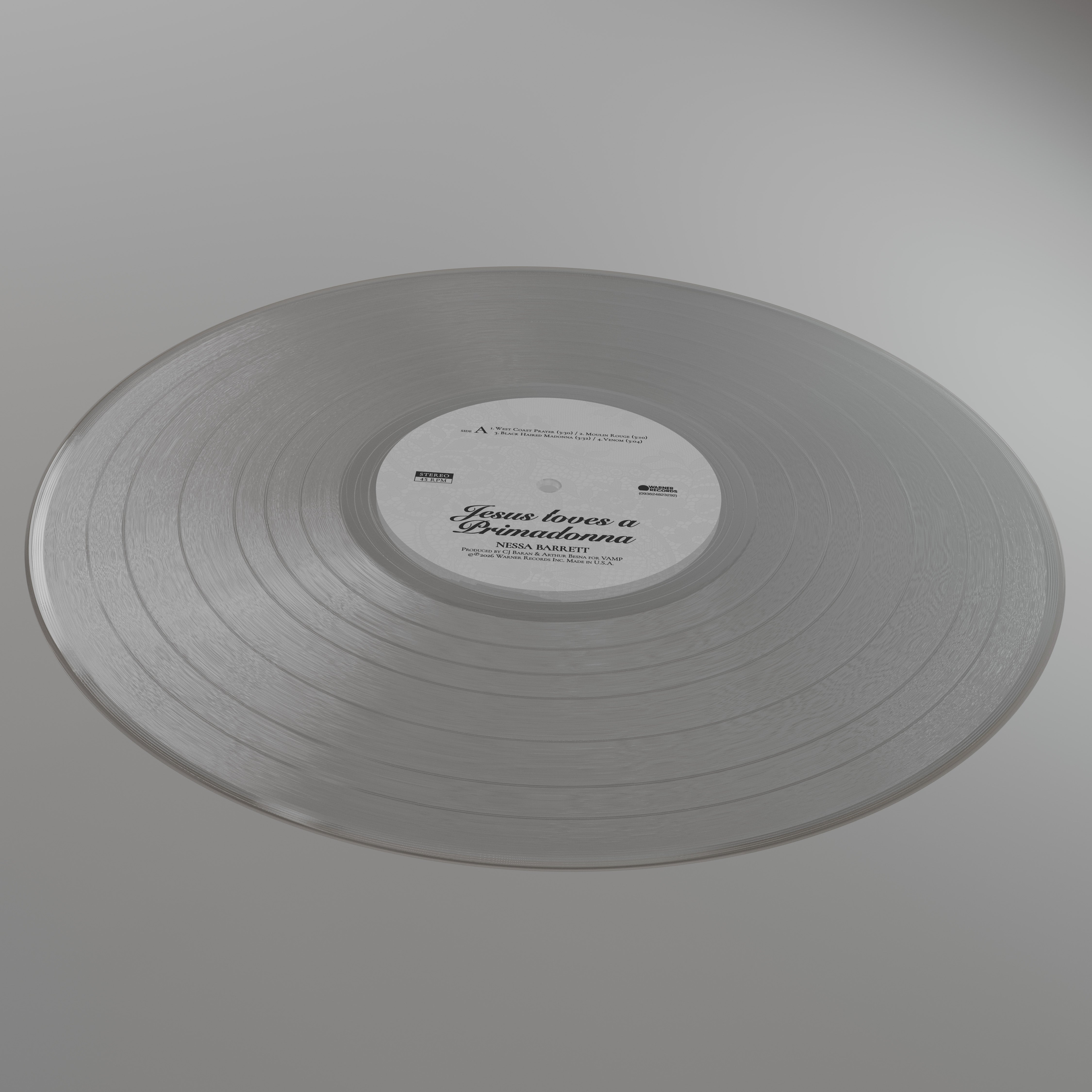 Jesus loves a primadonna Crystal Clear Vinyl LP – Nessa Barrett